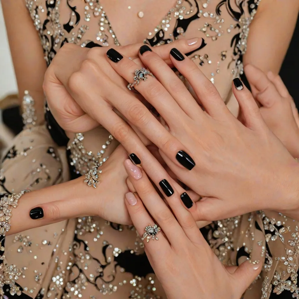 Jakie paznokcie wybrać do czarnej sukienki?
